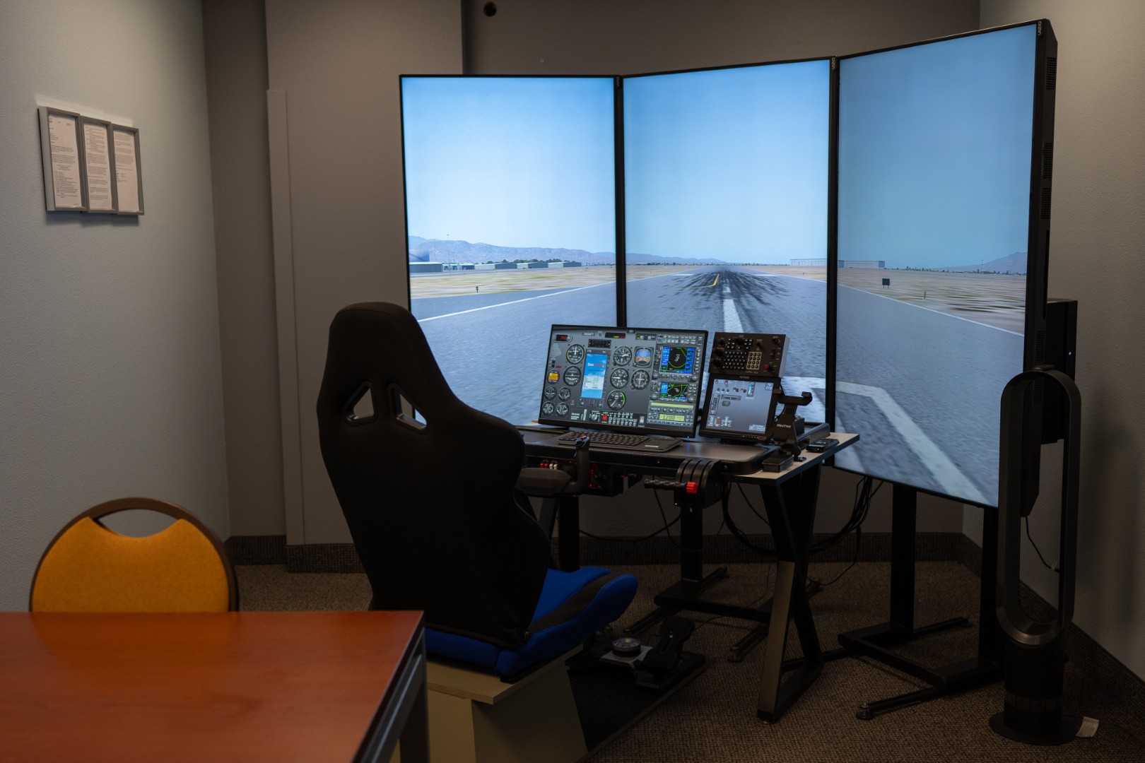 Flight simulator setup used for pilot training practice